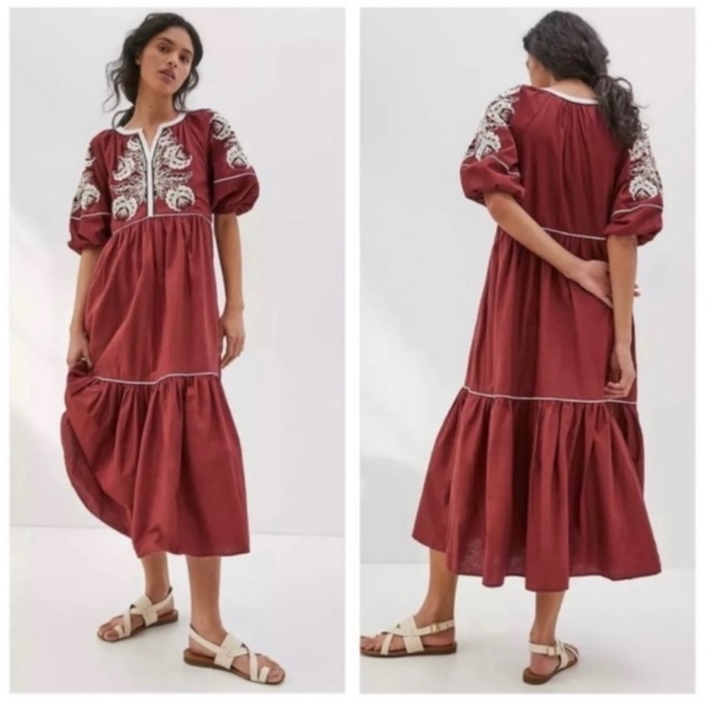 Anthropologie Gretel Embroidered Dress — XSP